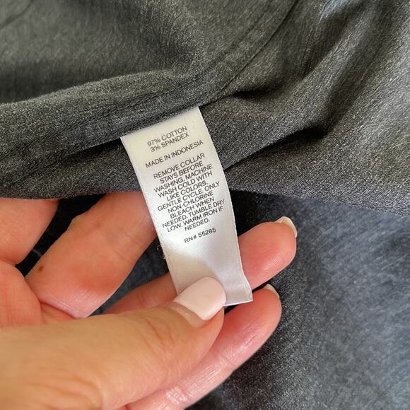 Express 1MX Extra Slim Fit Gray Dress Shirt Small Button Up Stretch - Picture 7 of 7